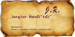 Jergler Renátó névjegykártya